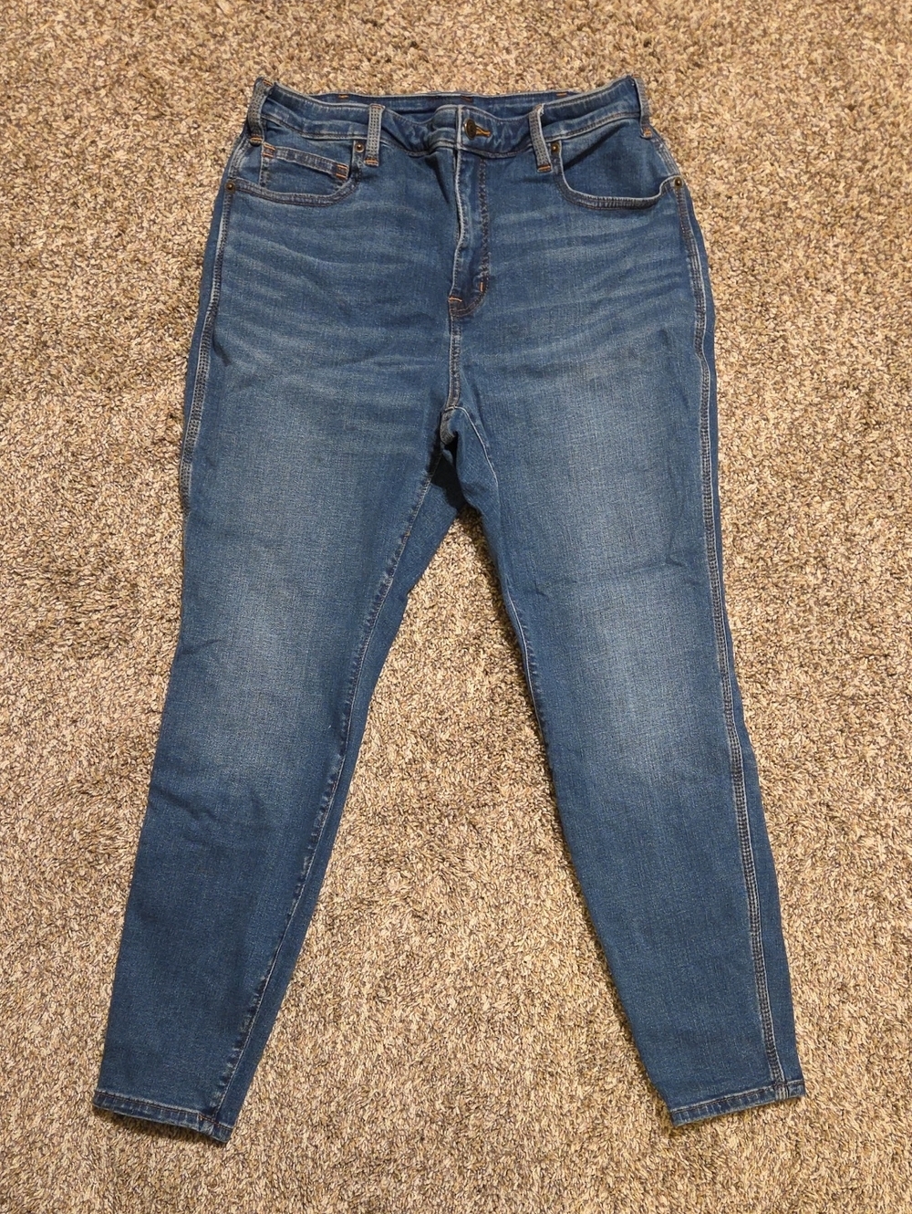 Duluth Trading Co Women Blue Asset Management Slim Secret Pocket Jeans 12 Short